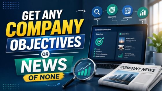 get any company objectives or news of none