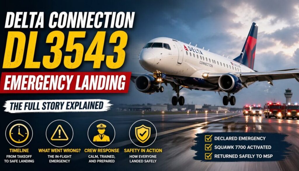 delta connection dl3543 emergency landinga