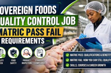 sovereign foods quality control job matric pass fail requirements
