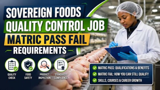 sovereign foods quality control job matric pass fail requirements